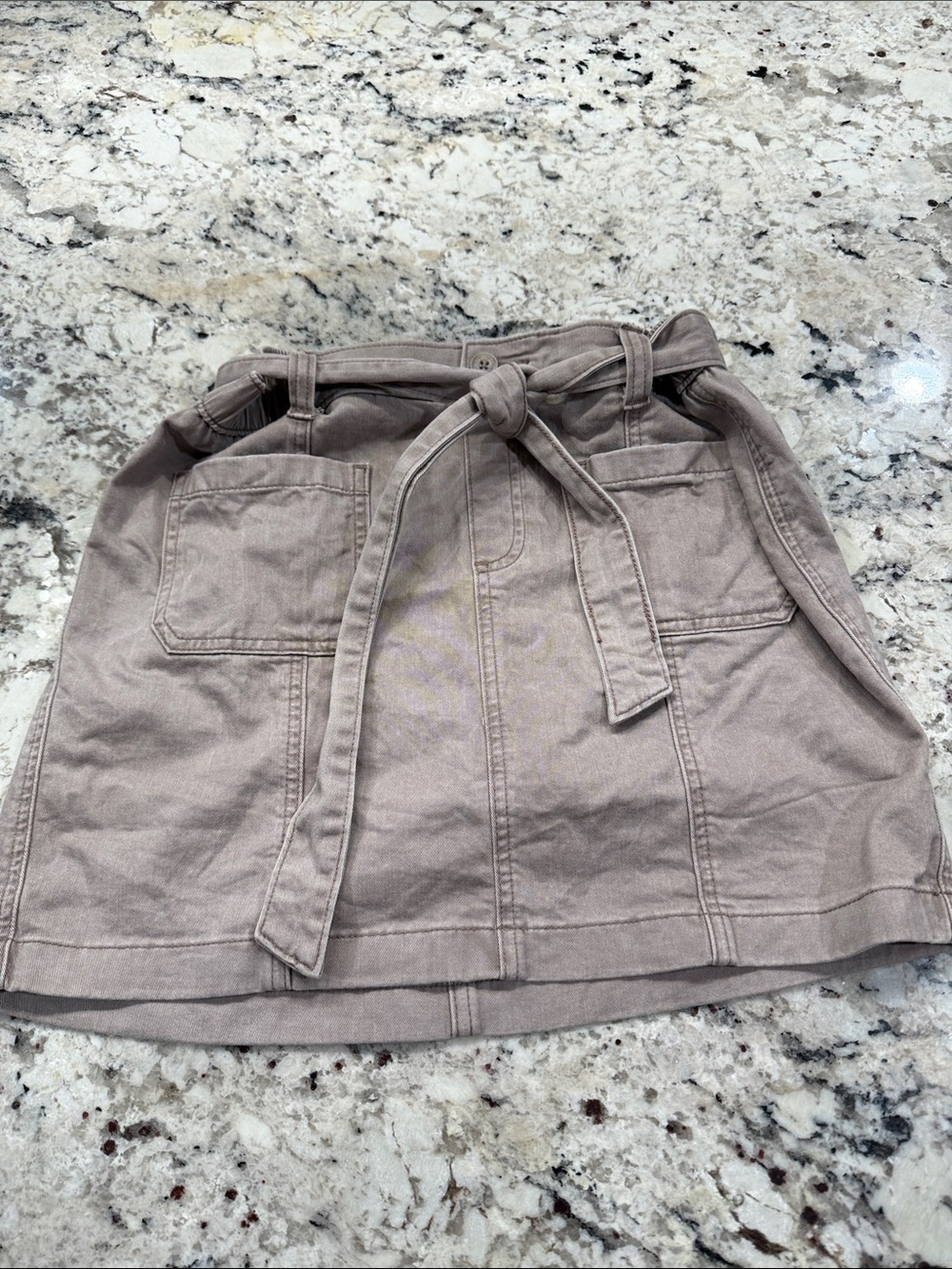 Women’s Taupe Belted Utility Mini Skirt